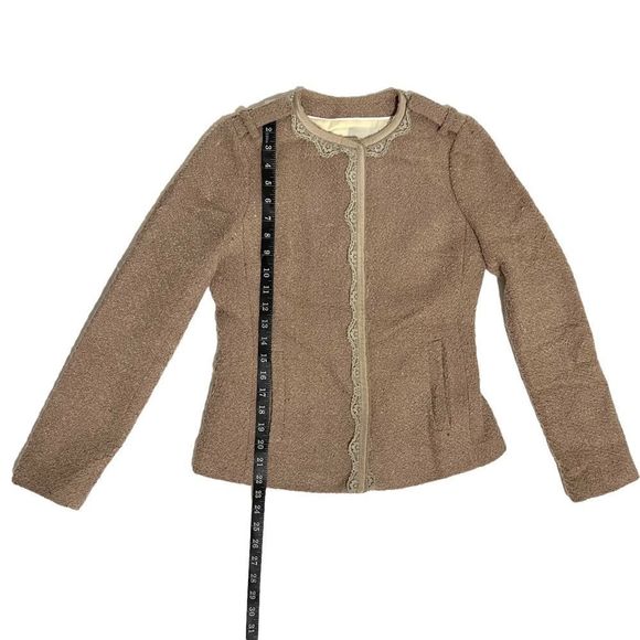 BANANA REPUBLIC Size 0 XSmall Wool Blend Military Chantelle Style Jacket Blazer - Picture 10 of 13